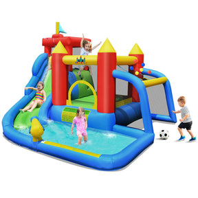 7-in-1 Inflatable Bouncer Bounce House with Water Slide Splash Pool without Blower