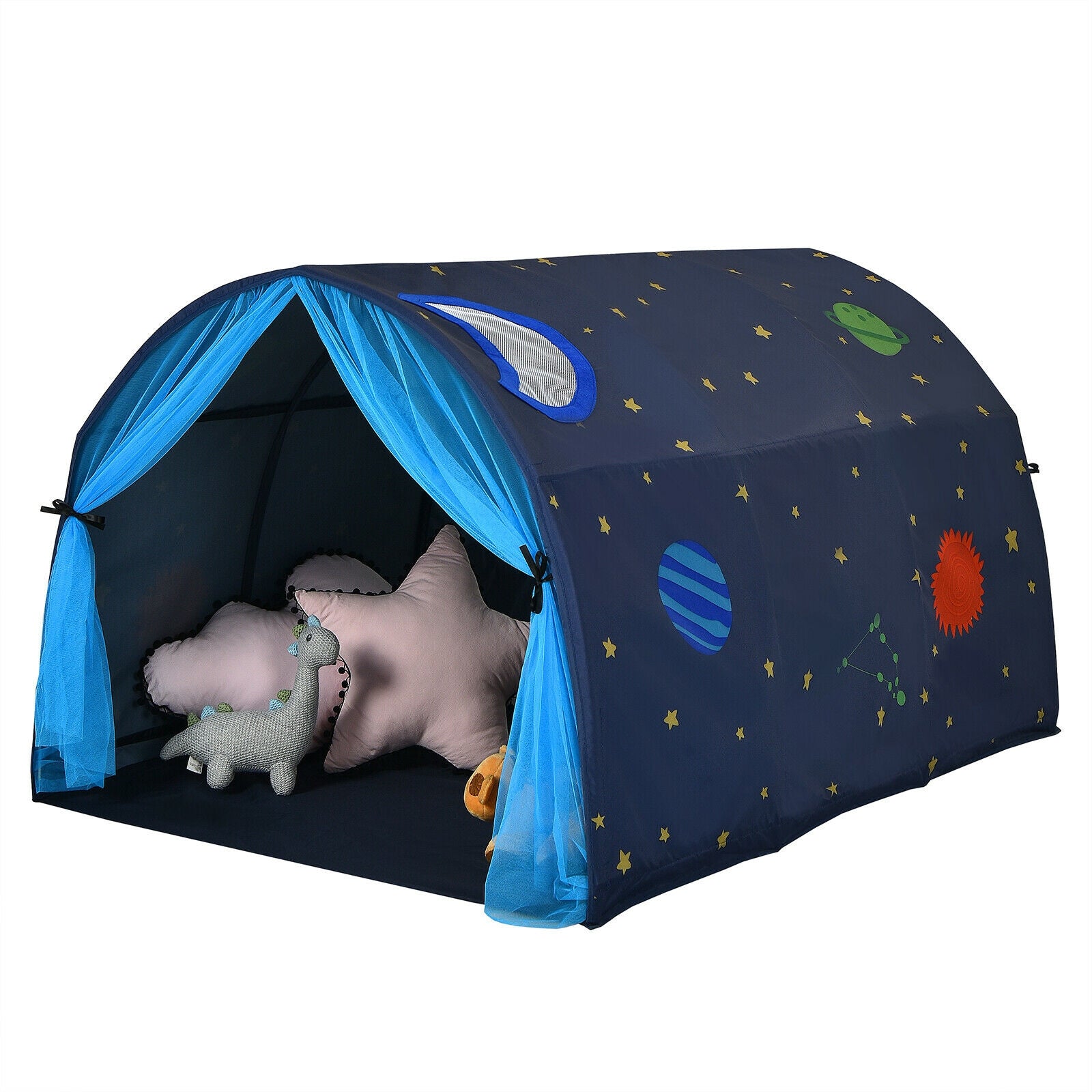 Kids Galaxy Starry Sky Dream Portable Kids Bed Play Tent with Double Net Curtain