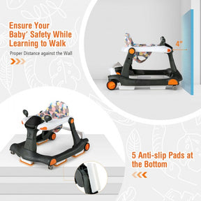 2-in-1 Foldable  Baby Activity Walker with Adjustable Height and Speed