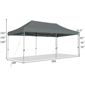 10 x 20 Feet Adjustable Folding Heavy Duty Sun Shelter with Carrying Bag