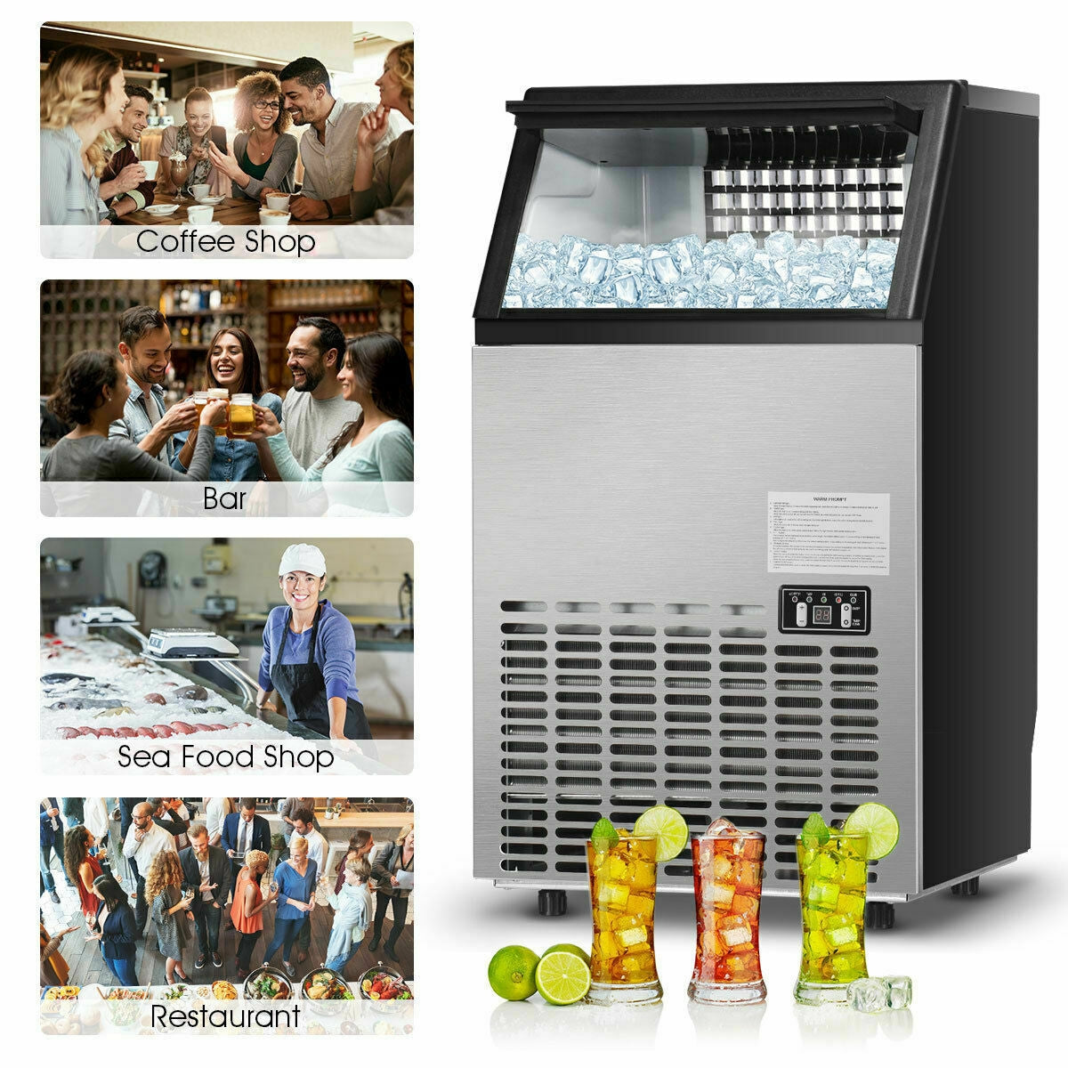 Built-In Stainless Steel  Ice Machine Commercial Ice Cube Maker