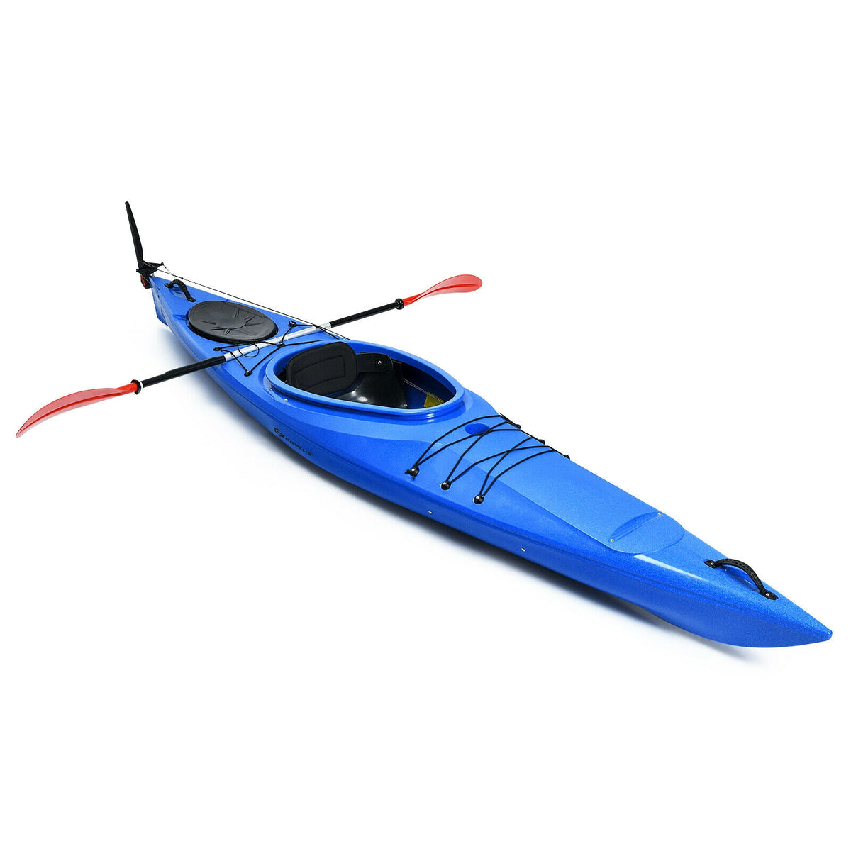 11.9 Ft Single Sit-in Kayak Fishing Kayak Boat with Adjustable Foot Pedal and Detachable Rudder