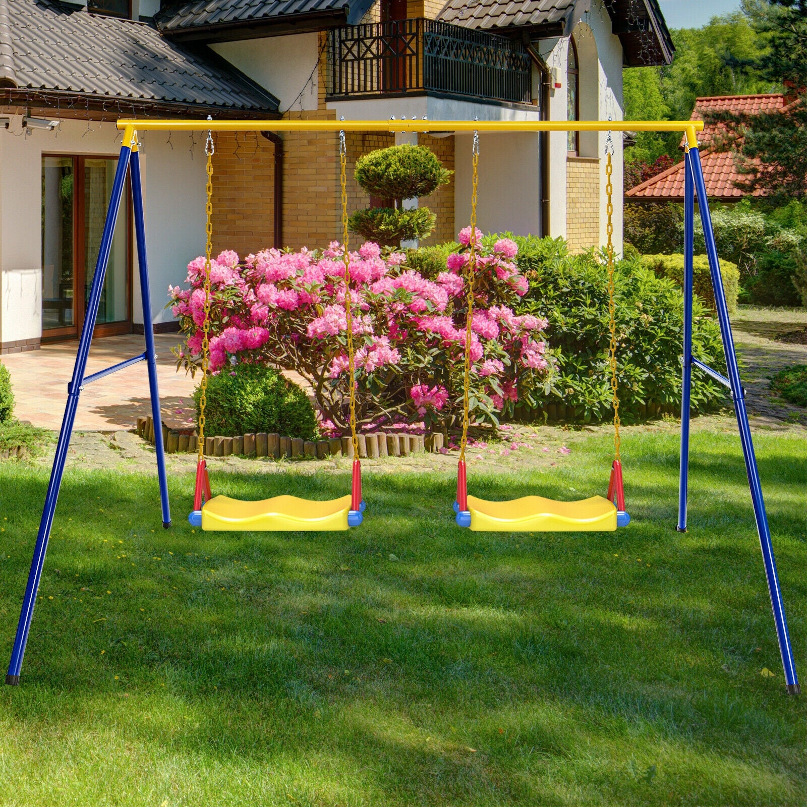 660 LBS Extra-Large A-Shaped Swing Stand with Anti-Slip Footpads