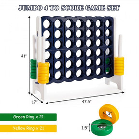 3.5 Feet Tall Jumbo Giant Connect 4 to Score Game Set with 42 Jumbo Rings