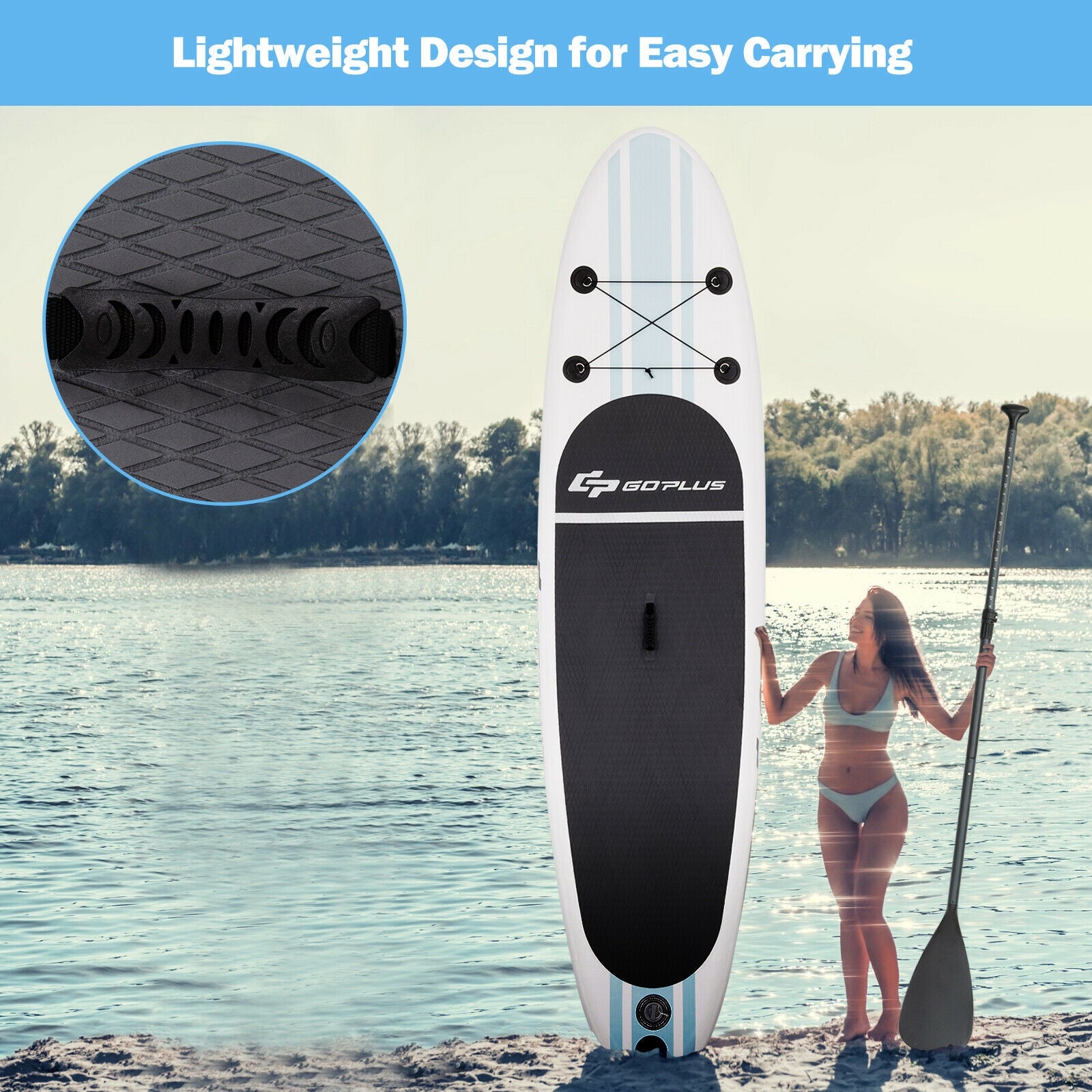 Inflatable Stand Up Paddle Board SUP with Paddle Pump Waterproof Bag