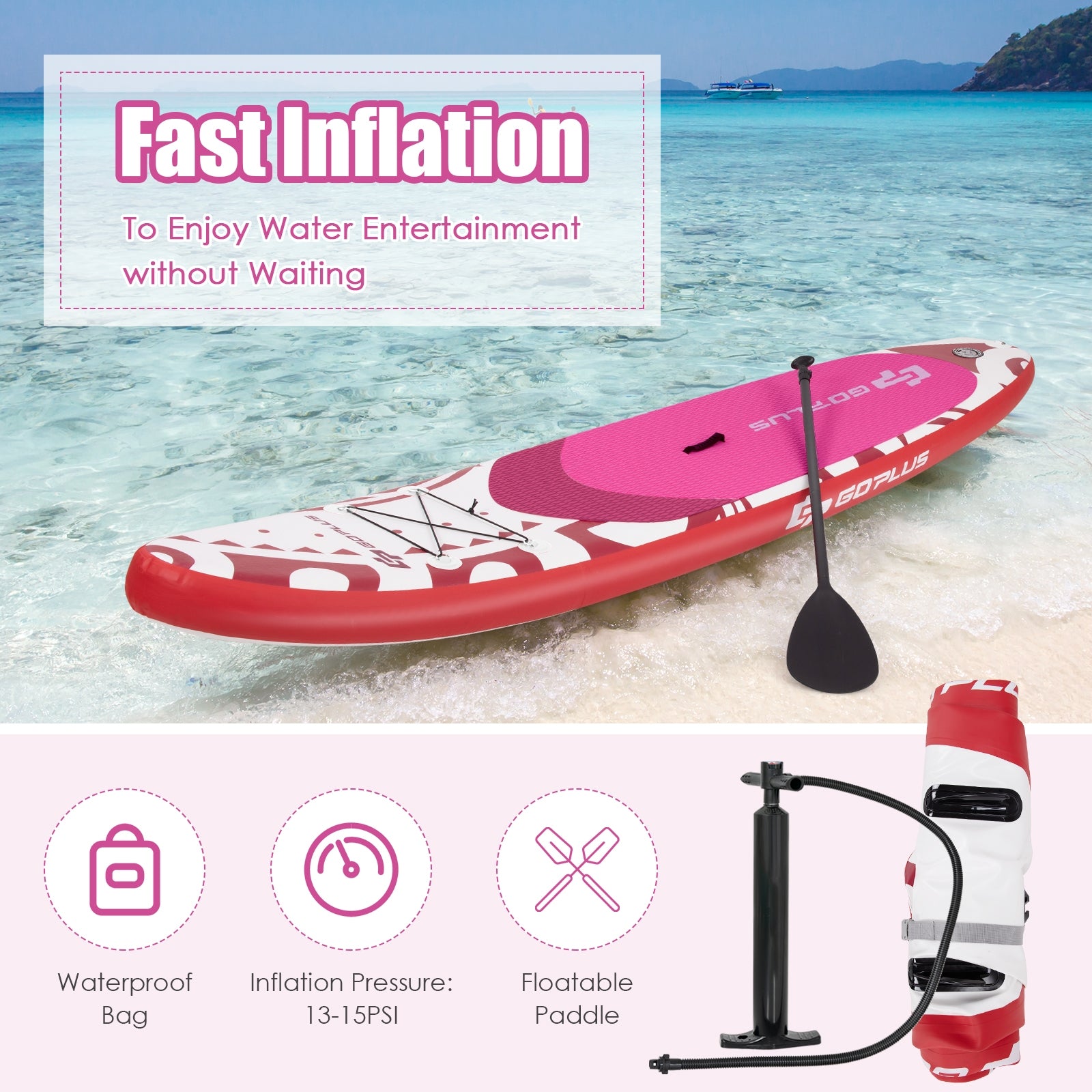 Inflatable Adjustable Paddle Board with Carry Bag