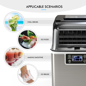 Hikidspace Electric Countertop Ice Maker with Ice Scoop and Basket