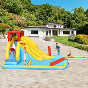 Hikidspace 7-in-1 Inflatable Dual Slide Water Park Bounce House With 750W Blower