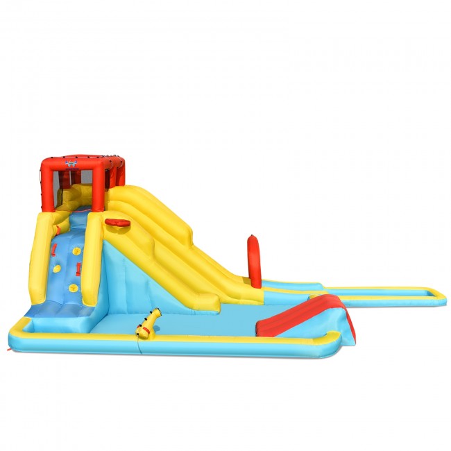 Hikidspace 7-in-1 Inflatable Dual Slide Water Park Bounce House With 750W Blower