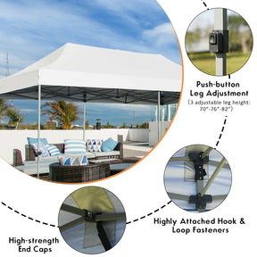 10 x 20 Feet Adjustable Folding Heavy Duty Sun Shelter with Carrying Bag