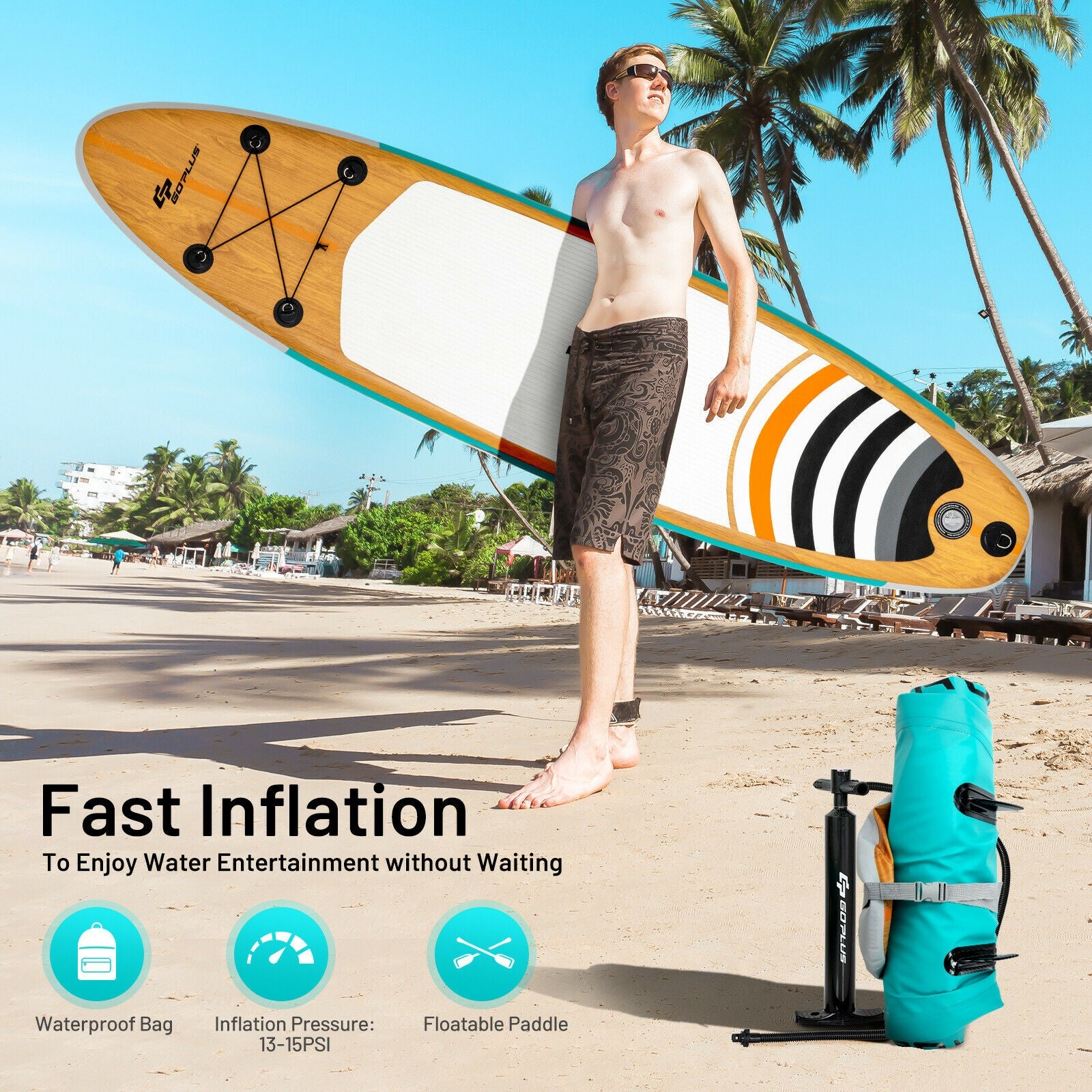 Inflatable Stand Up Paddle Surfboard with Bag