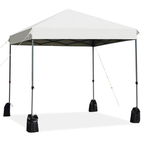 8 x 8 Feet Outdoor Pop-up Canopy Tent with Portable Roller Bag and Sand Bags