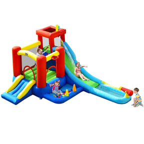 9-in-1 Inflatable Kids Water Slide Bounce House with 860W Blower