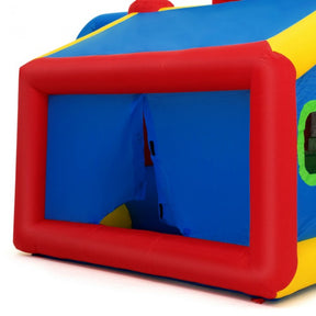 Kids Gift Inflatable Slide Bounce House Castle with 480W Blower and Basketball Hoop