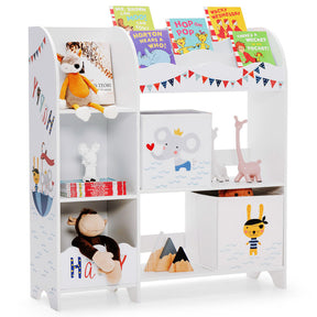 Hikidspace Wooden Toys Shelves Kids Storage Cabinet with Storage Bins