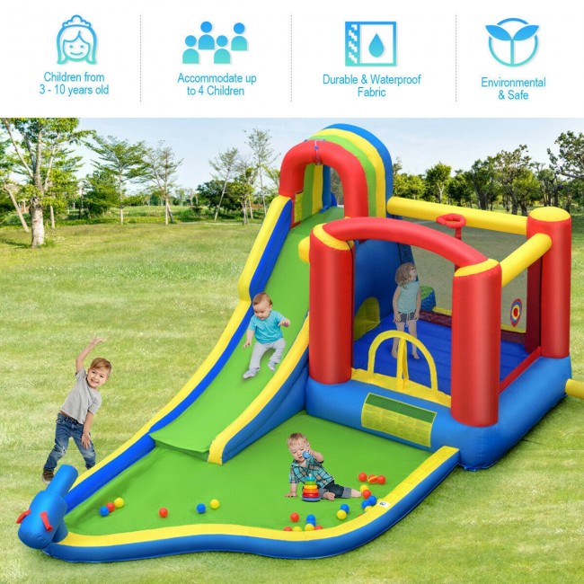 Inflatable Water Slide Bounce House Castle with Blower for Kids