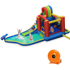 Inflatable Water Slide Bounce House Castle with Blower for Kids