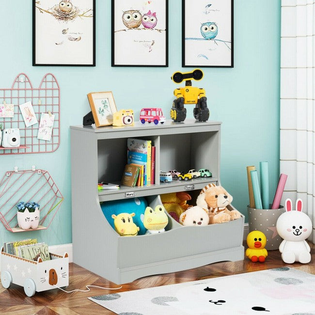 Hikidspace 3-Tier Bookcase Kids Toys Storage Organizer