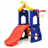 6-in-1 Freestanding Kids Slide with Basketball Hoop