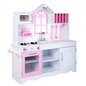 Wooden Toy Pretend Kitchen Kids Cooking Pretend Play Set