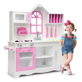 Wooden Toy Pretend Kitchen Kids Cooking Pretend Play Set