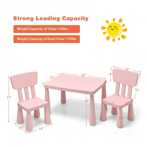 3 Pieces Multifunction Kids Activity Table and Chair Set