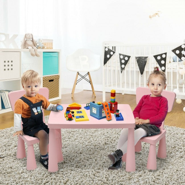 3 Pieces Multifunction Kids Activity Table and Chair Set