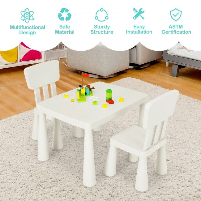 3 Pieces Multifunction Kids Activity Table and Chair Set