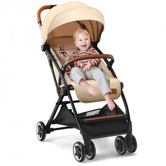 Adjustable Folding Infants Pushchair Baby Stroller with Safety Belt and Canopy