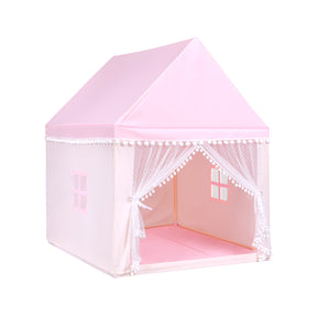 Portable Play Tent Large Playhouse Castle Fairy Tent Gift with Mat for Kids