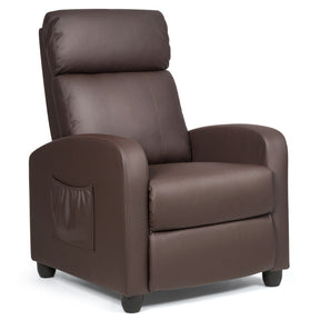 Recliner Massage Adjustable Wingback Single Chair with Side Pocket for Living Room