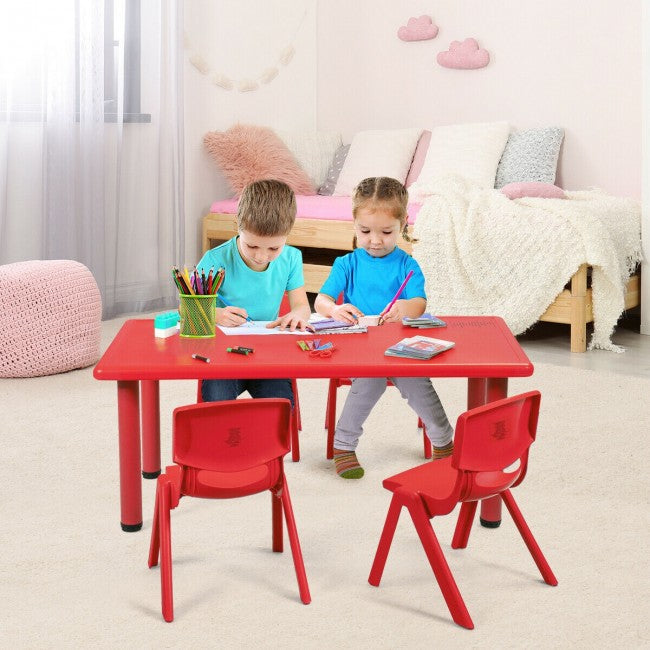 Hikidspace Kids Plastic Rectangular Learn and Play Table for Outdoor