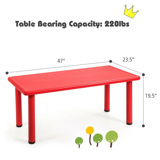 Hikidspace Kids Plastic Rectangular Learn and Play Table for Outdoor