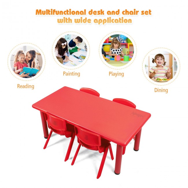 Hikidspace Kids Plastic Rectangular Learn and Play Table for Outdoor