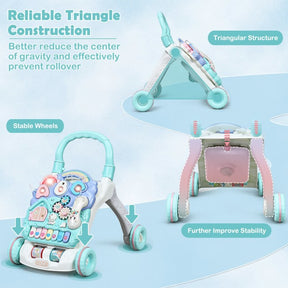 Sit-to-Stand Baby Learning Walker with Musical Toy