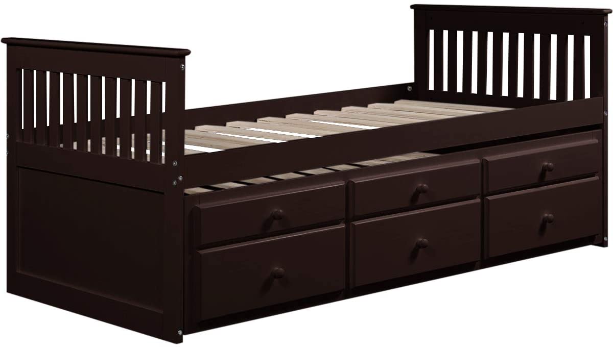 Twin Captain’s Bed Storage Daybed with Drawers