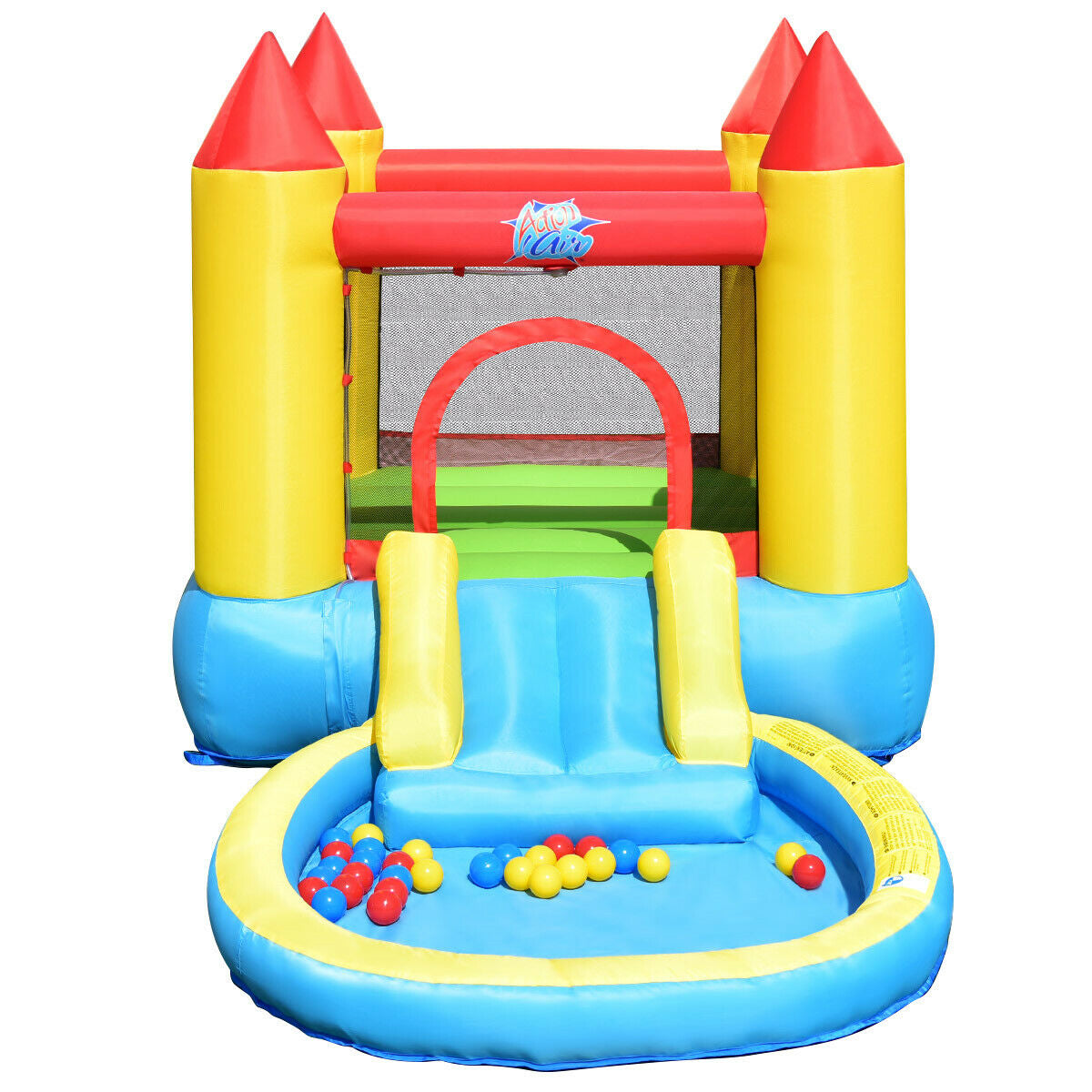 Hikidspace Kids Inflatable Bounce House Castle with Balls Pool and Bag