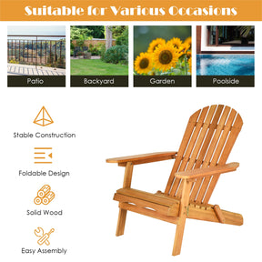 3 Pieces Adirondack Chair Set with Widened Armrest for Outdoor Patio, Pool, Garden