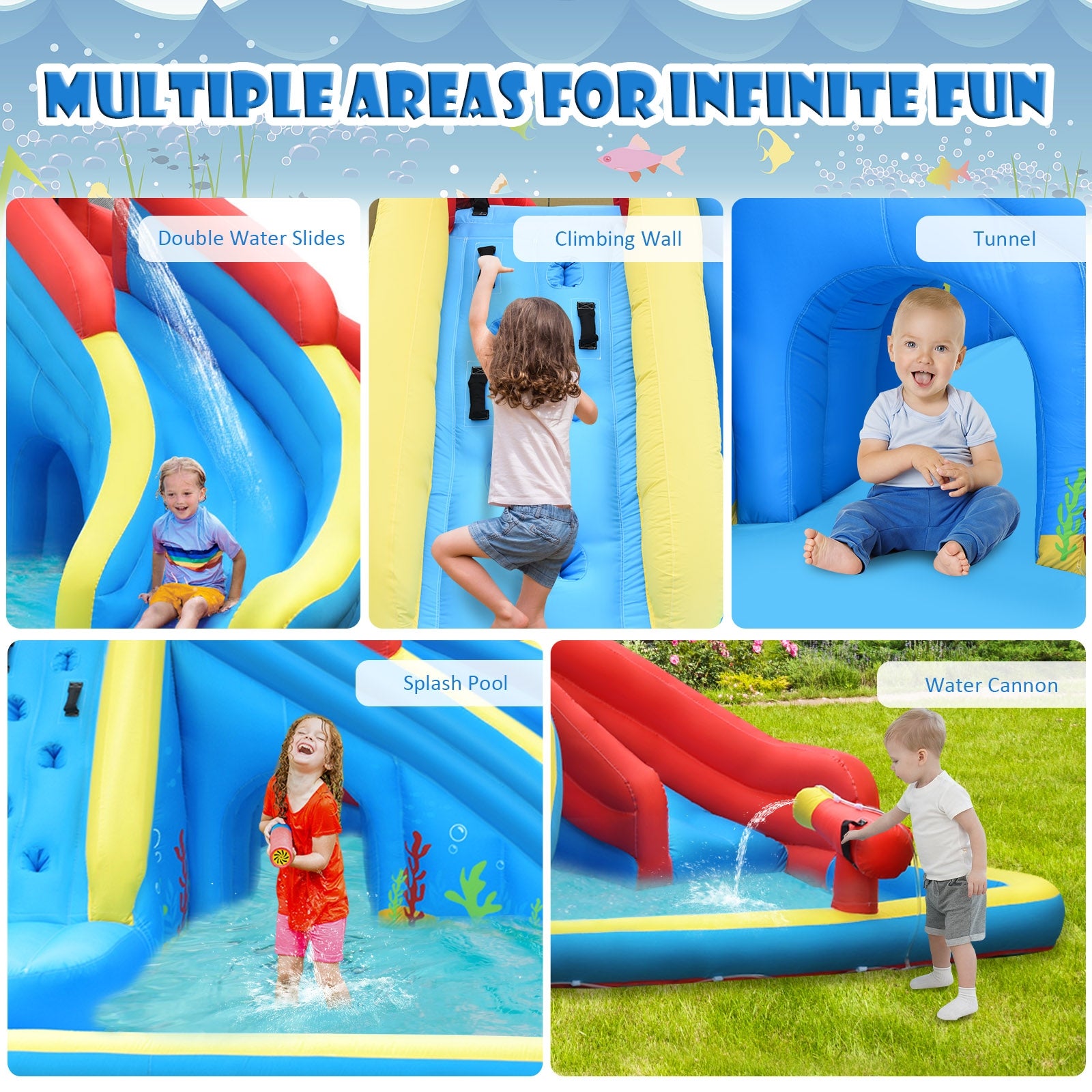 Inflatable Water Slide Crab Dual Slide Bounce House