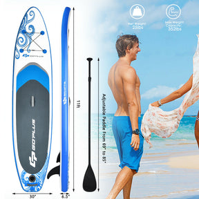 Inflatable Adjustable Paddle Board with Carry Bag and Accessories